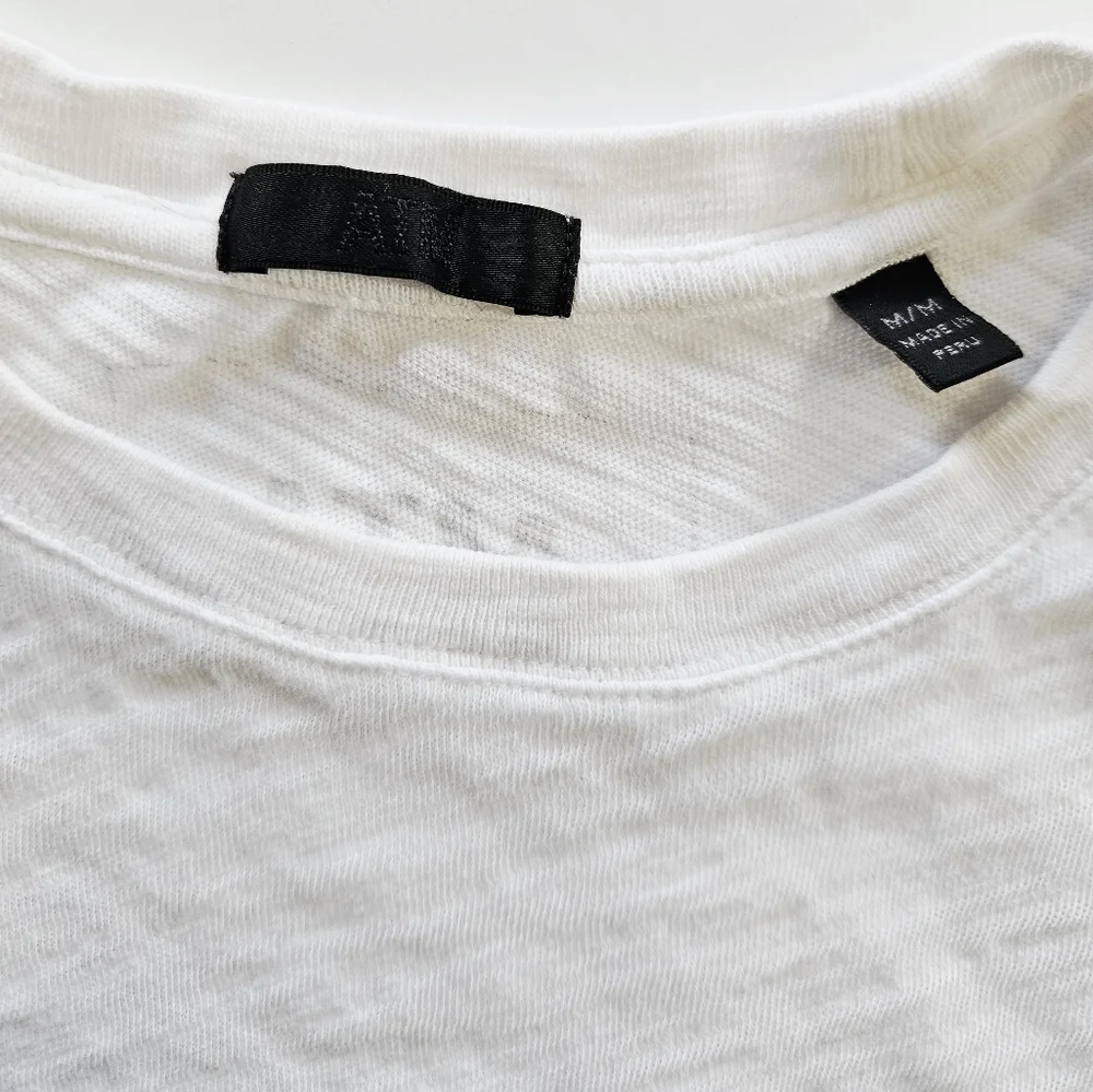 ATM Anthony Thomas Melillo White Heathered Schoolboy Crew Neck Tee T-Shirt M - Picture 10 of 13